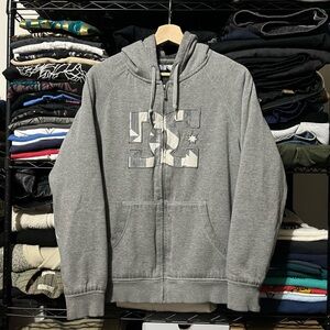 DC Heather Gray Zip-Up Hoodie